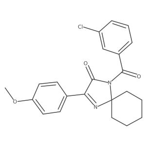 1-(3-Chlorobenzoyl)-3-(4-methoxyphenyl)-1,4-diazaspiro[4.5]dec-3-en-2-one结构式