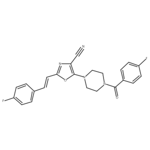 (E)-5-(4-(4-fluorobenzoyl)piperazin-1-yl)-2-(4-fluorostyryl)oxazole-4-carbonitrile Structure