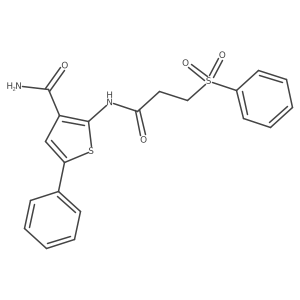 5-Phenyl-2-(3-(phenylsulfonyl)propanamido)thiophene-3-carboxamide Structure