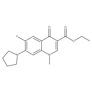 Ethyl 6-fluoro-1-methyl-4-oxo-7-pyrrolidin-1-yl-1,4-dihydroquinoline-3-carboxylate结构式