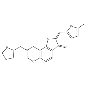 (Z)-2-((5-methylfuran-2-yl)methylene)-8-((tetrahydrofuran-2-yl)methyl)-8,9-dihydro-2H-benzofuro[7,6-e][1,3]oxazin-3(7H)-one Structure