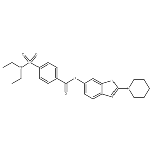 2-(piperidin-1-yl)benzo[d]thiazol-6-yl 4-(N,N-diethylsulfamoyl)benzoate结构式
