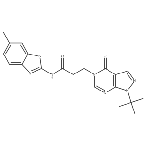 3-(1-(tert-butyl)-4-oxo-1H-pyrazolo[3,4-d]pyrimidin-5(4H)-yl)-N-(6-methylbenzo[d]thiazol-2-yl)propanamide结构式