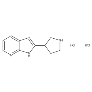 2-Pyrrolidin-3-yl-1H-pyrrolo[2,3-b]pyridine dihydrochloride结构式