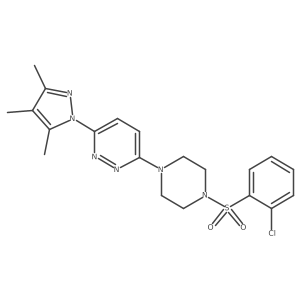 3-(4-((2-chlorophenyl)sulfonyl)piperazin-1-yl)-6-(3,4,5-trimethyl-1H-pyrazol-1-yl)pyridazine结构式