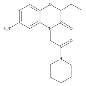 6-amino-2-ethyl-4-[2-oxo-2-(piperidin-1-yl)ethyl]-3,4-dihydro-2H-1,4-benzoxazin-3-one Structure
