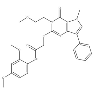 N-(2,4-dimethoxyphenyl)-2-((3-(2-methoxyethyl)-5-methyl-4-oxo-7-phenyl-4,5-dihydro-3H-pyrrolo[3,2-d]pyrimidin-2-yl)thio)acetamide结构式