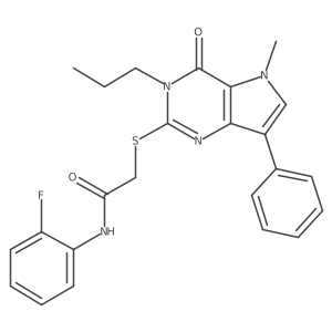 N-(2-fluorophenyl)-2-((5-methyl-4-oxo-7-phenyl-3-propyl-4,5-dihydro-3H-pyrrolo[3,2-d]pyrimidin-2-yl)thio)acetamide Structure