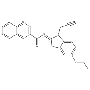 (Z)-N-(6-ethoxy-3-(prop-2-yn-1-yl)benzo[d]thiazol-2(3H)-ylidene)quinoxaline-2-carboxamide结构式