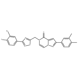 5-((3-(3-bromo-4-fluorophenyl)-1,2,4-oxadiazol-5-yl)methyl)-2-(3,4-dimethylphenyl)pyrazolo[1,5-a]pyrazin-4(5H)-one结构式