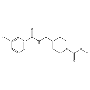 Methyl 4-((3-bromobenzamido)methyl)piperidine-1-carboxylate结构式