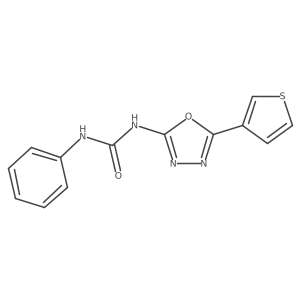 1-Phenyl-3-[5-(thiophen-3-yl)-1,3,4-oxadiazol-2-yl]urea结构式