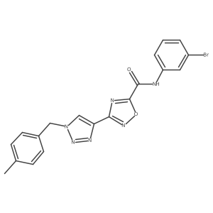 N~5~-(3-bromophenyl)-3-[1-(4-methylbenzyl)-1H-1,2,3-triazol-4-yl]-1,2,4-oxadiazole-5-carboxamide结构式