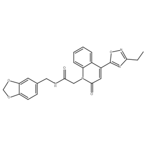 N-(benzo[d][1,3]dioxol-5-ylmethyl)-2-(4-(3-ethyl-1,2,4-oxadiazol-5-yl)-2-oxoquinolin-1(2H)-yl)acetamide结构式