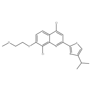4,8-Dichloro-2-(4-isopropyl-thiazol-2-yl)-7-(2-methoxy-ethoxy)-quinoline结构式