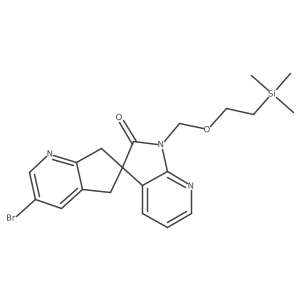 3-Bromo-1'-((2-(trimethylsilyl)ethoxy)methyl)-5,7-dihydrospiro[cyclopenta[b]pyridine-6,3'-pyrrolo[2,3-b]pyridin]-2'(1'h)-one结构式