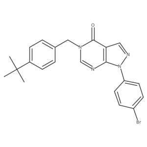 1-(4-bromophenyl)-5-(4-tert-butylbenzyl)-1,5-dihydro-4H-pyrazolo[3,4-d]pyrimidin-4-one结构式