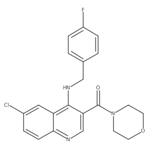 {6-Chloro-4-[(4-fluorobenzyl)amino]quinolin-3-yl}(morpholin-4-yl)methanone结构式