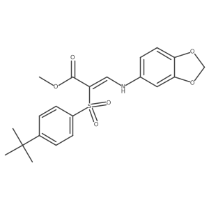 methyl (2Z)-3-(1,3-benzodioxol-5-ylamino)-2-[(4-tert-butylphenyl)sulfonyl]acrylate结构式
