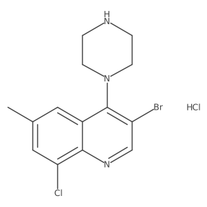 3-Bromo-8-chloro-6-methyl-4-(piperazin-1-yl)quinoline hydrochloride Structure
