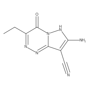 7-Amino-3-ethyl-4-oxo-1,4-dihydropyrazolo[5,1-c][1,2,4]triazine-8-carbonitrile结构式
