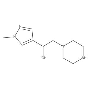 1-(1-methyl-1H-pyrazol-4-yl)-2-(piperazin-1-yl)ethan-1-ol结构式