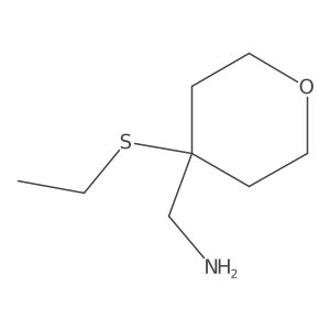 [4-(Ethylsulfanyl)oxan-4-yl]methanamine结构式