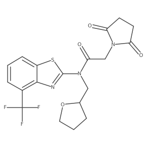 2-(2,5-dioxopyrrolidin-1-yl)-N-((tetrahydrofuran-2-yl)methyl)-N-(4-(trifluoromethyl)benzo[d]thiazol-2-yl)acetamide结构式