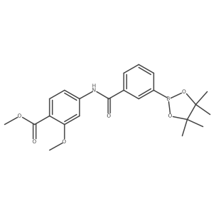 Methyl 2-methoxy-4-(3-(4,4,5,5-tetramethyl-1,3,2-dioxaborolan-2-yl)-benzamido)benzoate Structure