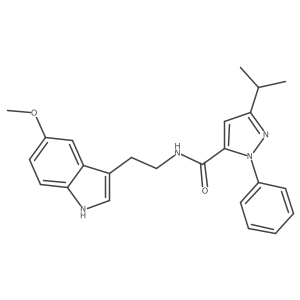 N-[2-(5-methoxy-1H-indol-3-yl)ethyl]-1-phenyl-3-(propan-2-yl)-1H-pyrazole-5-carboxamide结构式