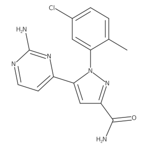 5-(2-Aminopyrimidin-4-yl)-1-(5-chloro-2-methylphenyl)pyrazole-3-carboxamide Structure