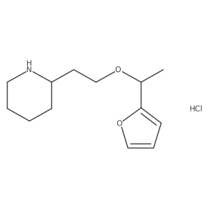 2-(2-(1-(Furan-2-yl)ethoxy)ethyl)piperidine hydrochloride结构式