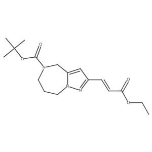 tert-Butyl 2-[(E)-3-ethoxy-3-oxo-1-propenyl]-7,8-dihydro-4H-pyrazolo[1,5-a][1,4]diazepine-5(6H)-carboxylate Structure