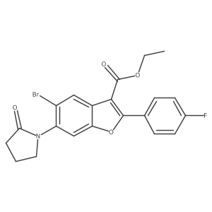 Ethyl 5-bromo-2-(4-fluorophenyl)-6-(2-oxopyrrolidin-1-yl)benzofuran-3-carboxylate结构式