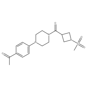 1-(4-(4-(1-(Methylsulfonyl)azetidine-3-carbonyl)piperazin-1-yl)phenyl)ethanone结构式