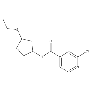 2-Chloro-N-(3-ethylsulfanylcyclopentyl)-N-methylpyridine-4-carboxamide Structure