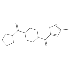 (3-Methyl-1,2,4-thiadiazol-5-yl)(4-(tetrahydrofuran-2-carbonyl)piperazin-1-yl)methanone结构式