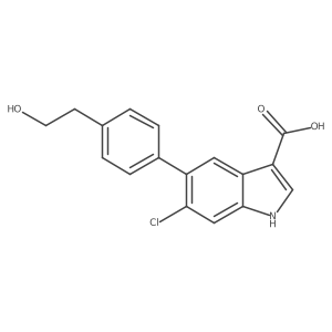 6-chloro-5-[4-(2-hydroxyethyl)phenyl]-1H-indole-3-carboxylic acid Structure