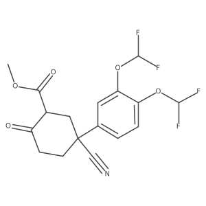 2-Carbomethoxy-4-(3,4-bisdifluoromethoxyphenyl)-4-cyanocyclohexan-1-one Structure