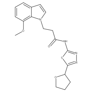 3-(7-methoxy-1H-indol-1-yl)-N-[5-(tetrahydrofuran-2-yl)-1,3,4-thiadiazol-2-yl]propanamide Structure