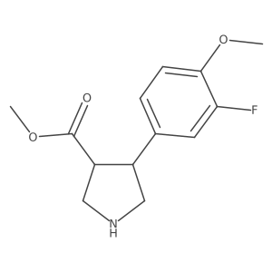 Methyl 4-(3-fluoro-4-methoxyphenyl)pyrrolidine-3-carboxylate结构式