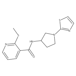 2-(methylthio)-N-(1-(thiazol-2-yl)pyrrolidin-3-yl)nicotinamide Structure