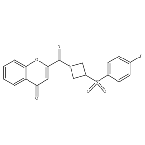 2-(3-((4-fluorophenyl)sulfonyl)azetidine-1-carbonyl)-4H-chromen-4-one Structure