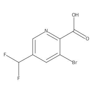 3-Bromo-5-(difluoromethyl)pyridine-2-carboxylic acid结构式