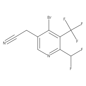 2-(4-Bromo-6-(difluoromethyl)-5-(trifluoromethyl)pyridin-3-yl)acetonitrile Structure