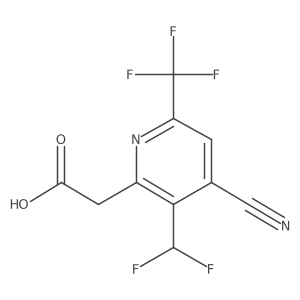 2-(4-Cyano-3-(difluoromethyl)-6-(trifluoromethyl)pyridin-2-yl)acetic acid Structure