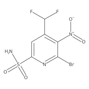 6-Bromo-4-(difluoromethyl)-5-nitropyridine-2-sulfonamide结构式