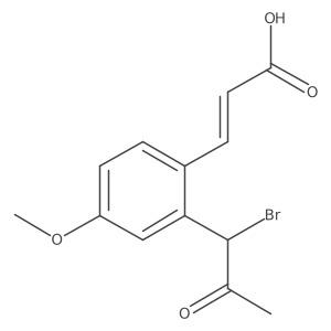 2-(1-Bromo-2-oxopropyl)-4-methoxycinnamic acid Structure