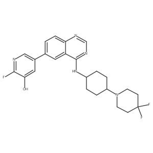 5-[4-[[cis-4-(4,4-Difluoro-1-piperidinyl)cyclohexyl]amino]-6-quinazolinyl]-2-fluoro-3-pyridinol结构式