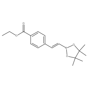 Ethyl 4-(2-(4,4,5,5-tetramethyl-1,3,2-dioxaborolan-2-yl)vinyl)benzoate Structure